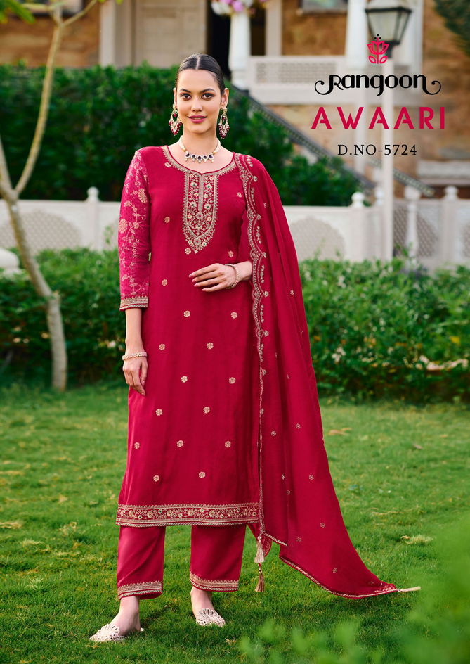 Awaari By Rangoon Muslin Embroidery Readymade Suits Suppliers In India